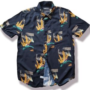 the hundreds fight back band of brothers Hawaiian floral print shirt sz M